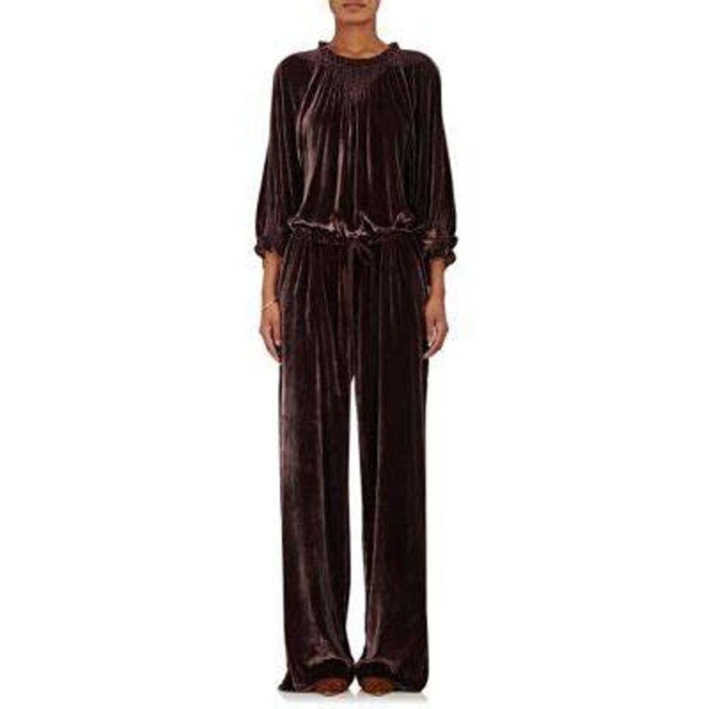 ULLA JOHNSON Sephare Velvet Jumpsuit‎ Mulberry Size 0 Aubergine Purple Wide Leg